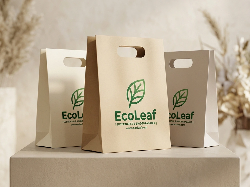 Bio-Based Biodegradable Shopping Bag - Technical Product Photography - Certified Compostable Bio-Films for Apparel, Fashion & Textile