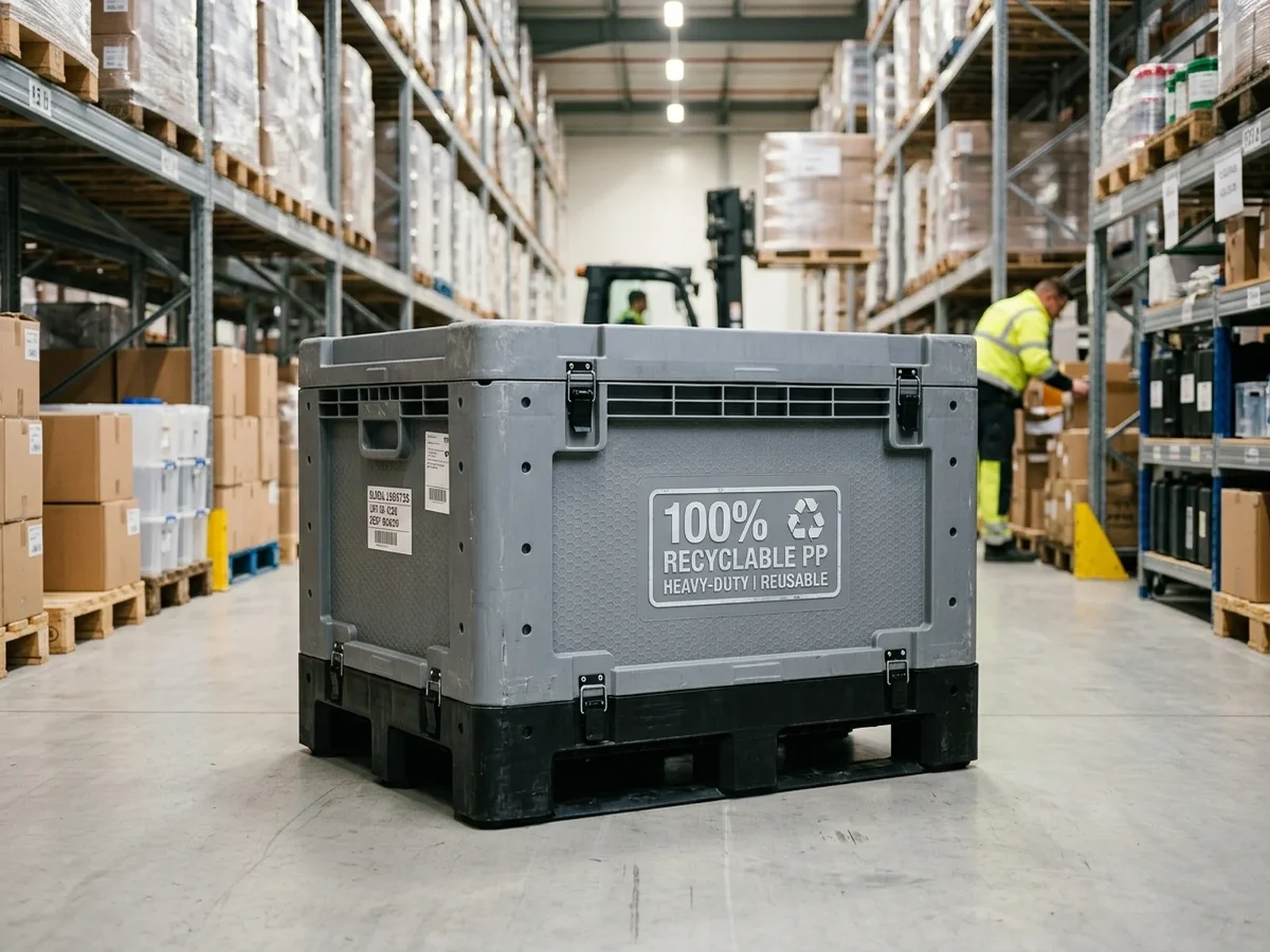 Reusable B2B Logistics PP Sleeve Box - Technical Product Photography - Reusable Polypropylene for Industrial Supply Chain